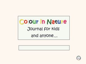Colour in Nature Vol. 4 Journal for kids and anyone (eBook)